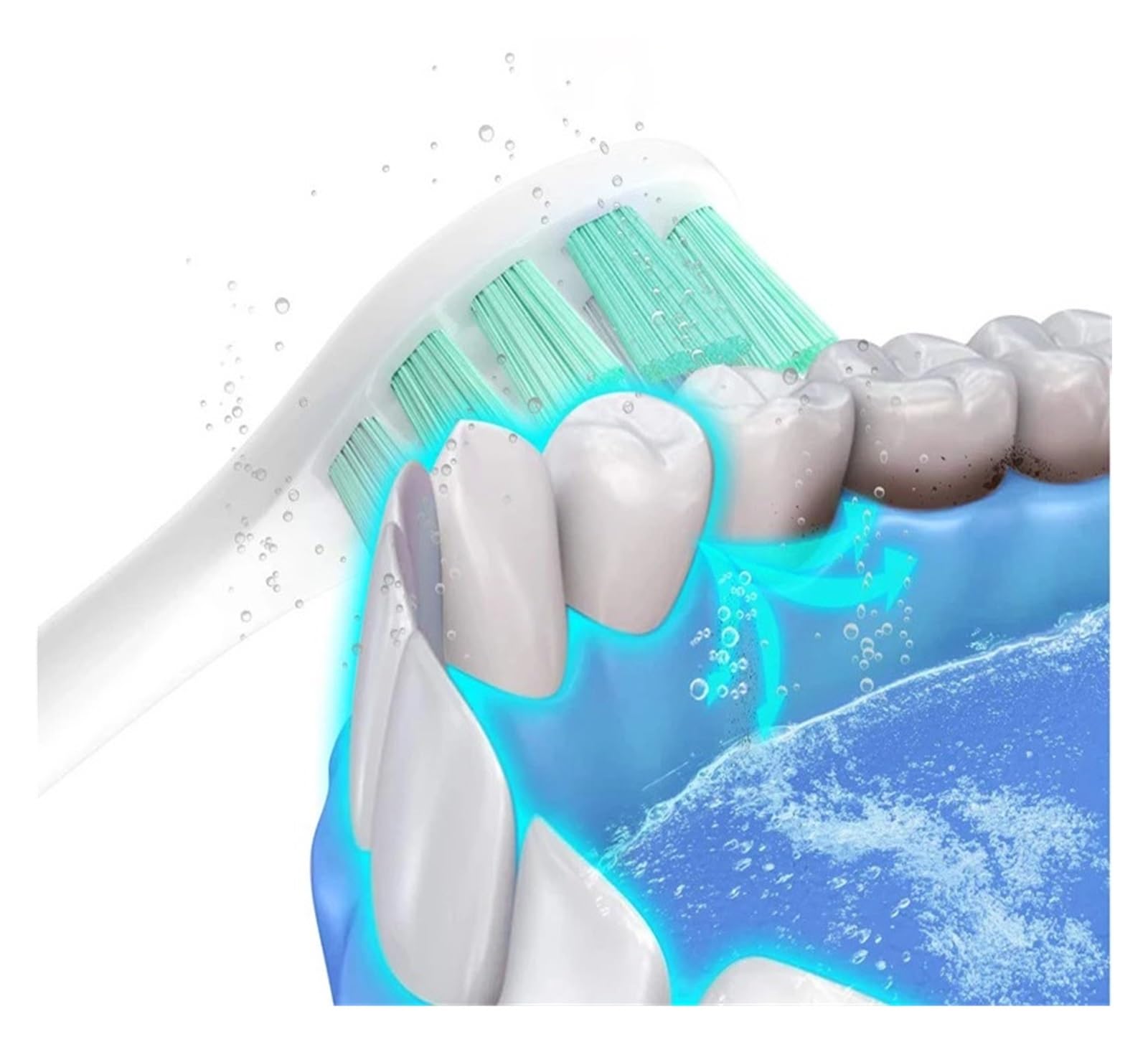 Cabezales 20/50PCS, compatible con Xiaomi, T300 T500 T700 | Cabezales para cepillo dental eléctrico de cerdas suaves, plástico, cerdas de alta densidad(50WhiteBluePink)