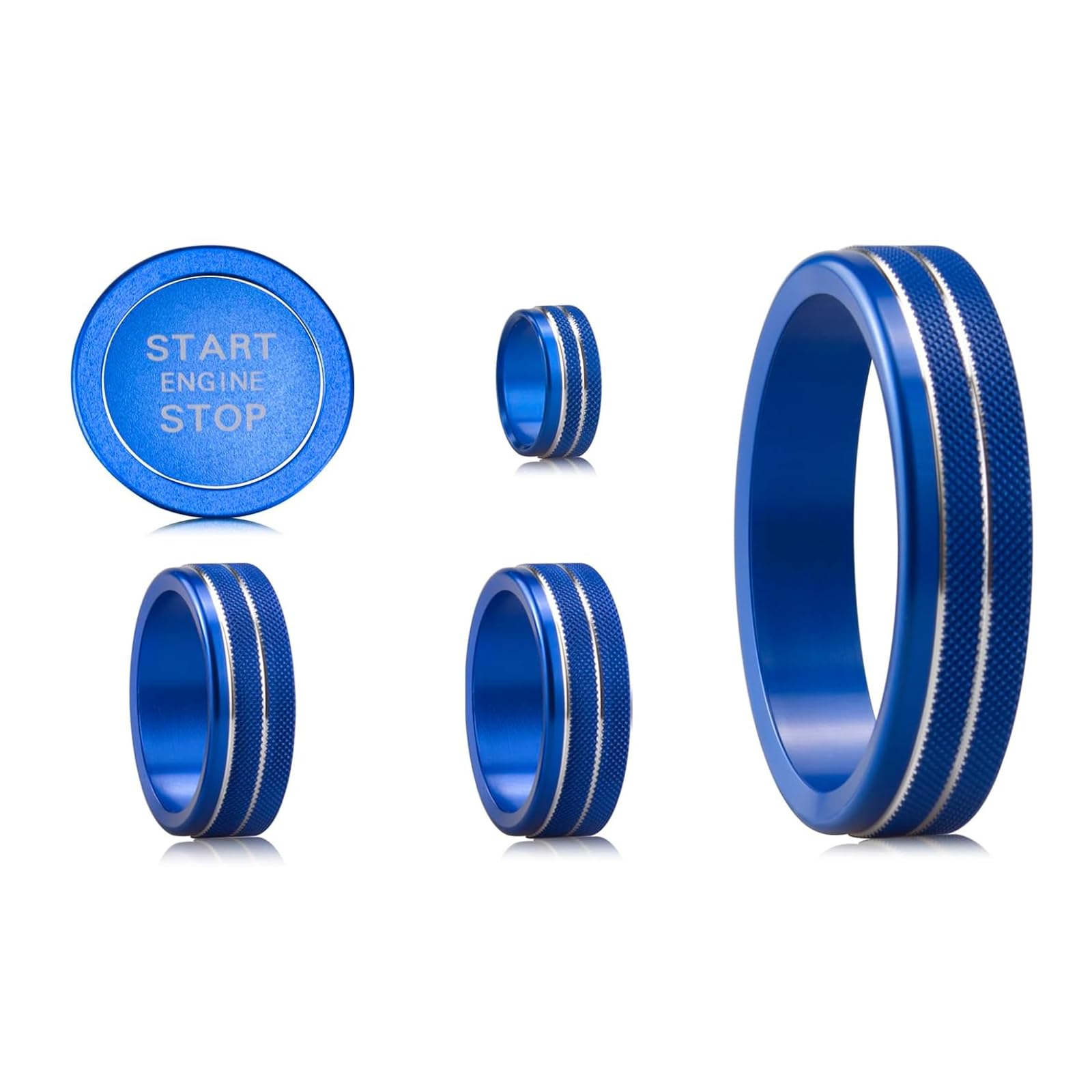 HDUFC for Nissan Rogue 2026 2025 2024 2023 2022 2021 Air Conditioning, Volume Adjustment and 4WD Knob Cover, One-Touch Start Button Cover/Ring