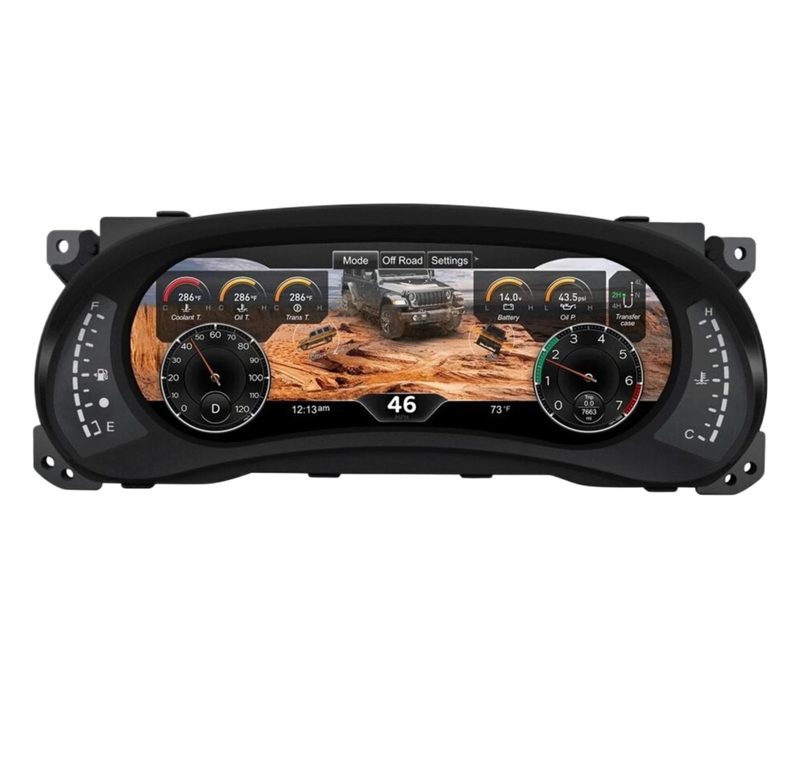 Tacómetro Compatible con Wrangler JK 2011-2018, panel de instrumentos digital LCD, velocímetro, pantalla de visualización antirreflejo.