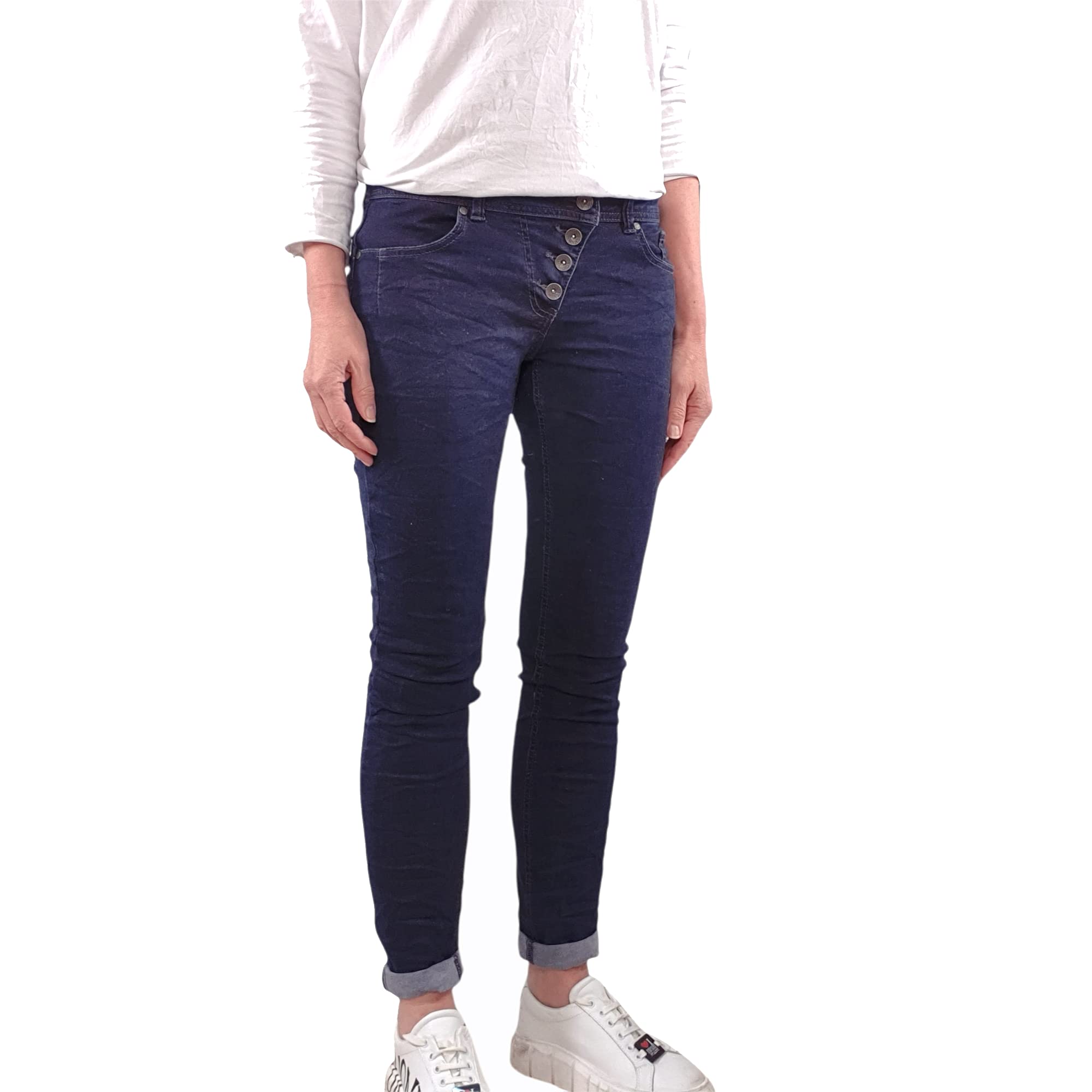 Buena Vista Malibu Women's Stretch Jeans with Visible Button Placket
