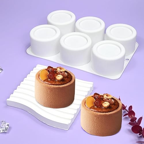 Miniatura 7 de Molde de silicona para mousse, moldes de postre de 8 cavidades para pastel de queso, chocolate, gelatina, pudín, helado, flexible, antiadherente,