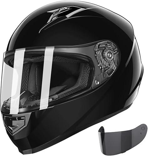 Miniatura 9 de GLX GX11 - Casco compacto de motocicleta, negro mate, grande, cara completa con visera tintada, aprobado por DOT Mate