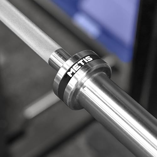 Miniatura 5 de Barra olímpica de 4.0lbs de METIS, barra olímpica de 5.9ft con platos de peso olímpicos opcionales, barra olímpica con juego de pesas