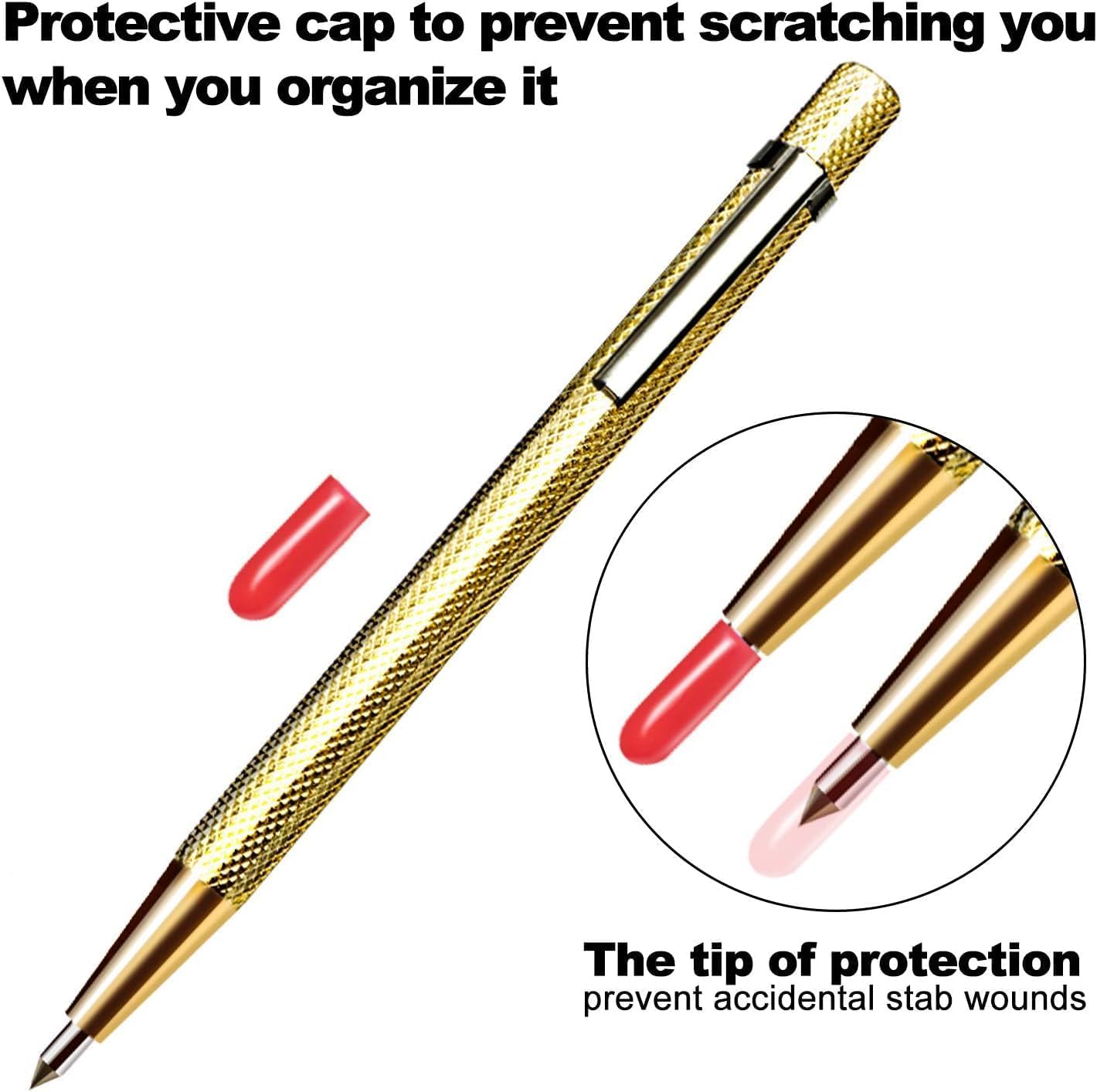 LZMDISU Tungsten Carbide Tip Scriber, Metal Etching Pen Carve Engraver Scribe Tools for Stainless Steel Ceramics, Glass - Image 3