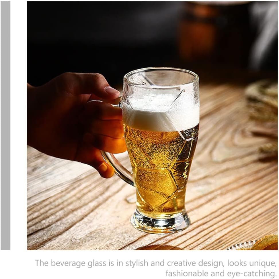 UPKOCH Large Clear Beer Mug Glass Drinking Cup with Handle for Cold Beverages for Parties and Events Sturdy Design for Juices Beer and Ice Cream