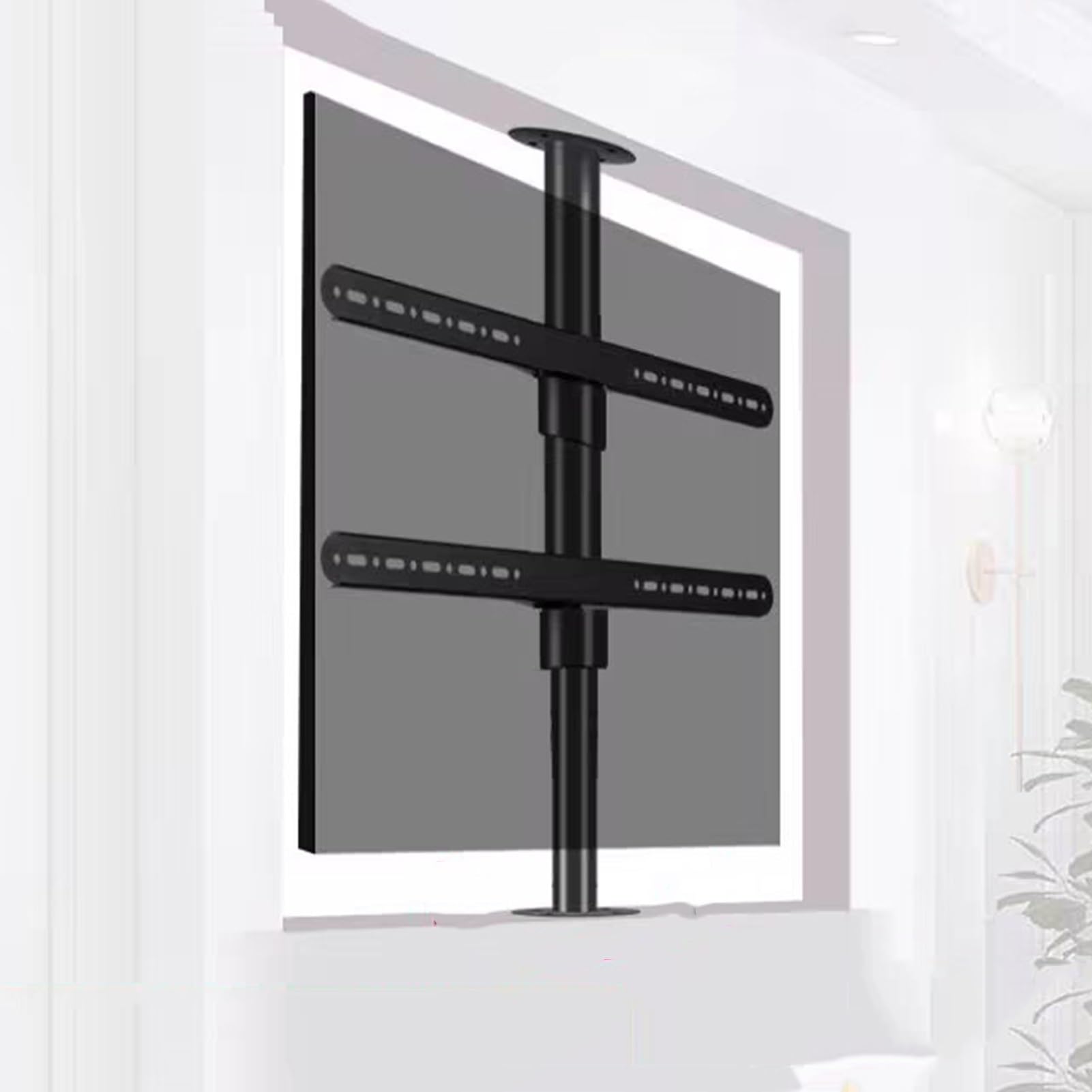 Supports TV, Support TV au Sol à 360 degrés - Support de Plafond TV réglable, Support Rotatif pour cloison de séparation, Meuble TV Rotatif, Base rotative, jusqu'à 110 LB, Convient aux écran