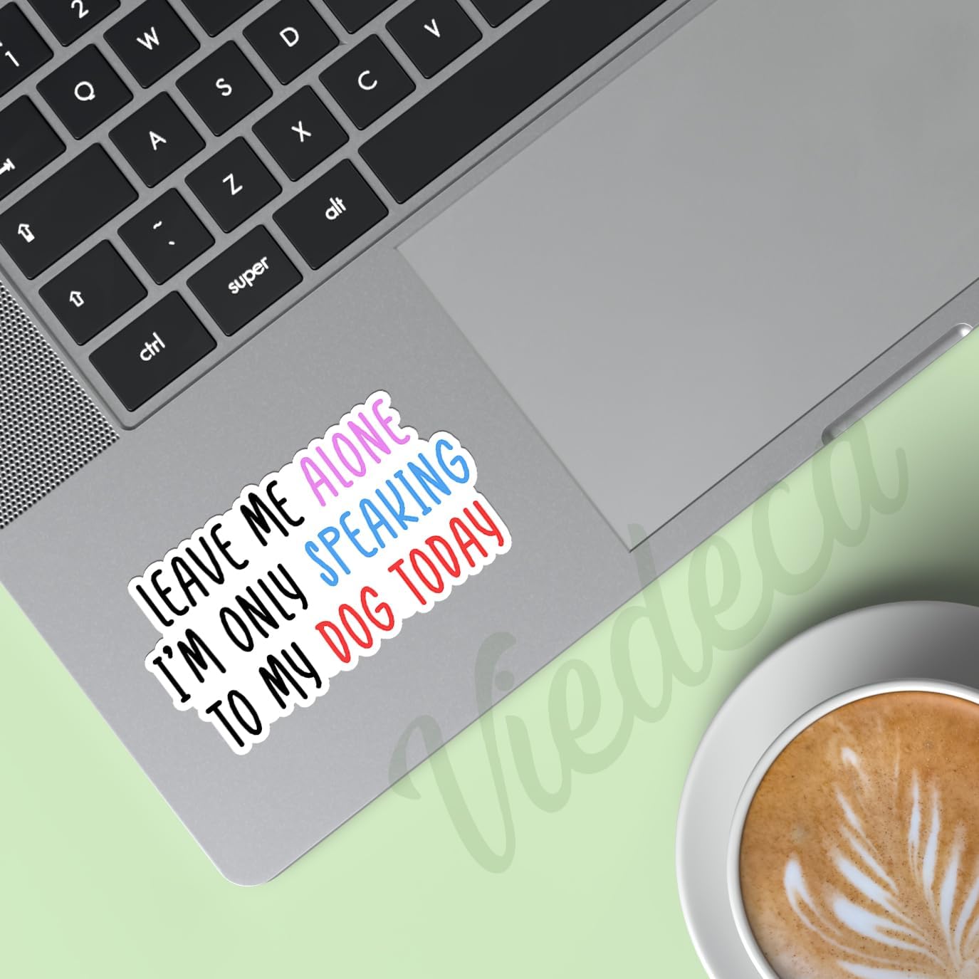 (3Pcs) Leave Me Alone I'm Only Speaking to My Dog Today Sticker Funny Sarcastic Quotes Dogs Mom People Pet Lovers Vinyl Decal for Tumbler Laptop Water Bottles Books Phone - Size 3x1.8 Inches - Image 3