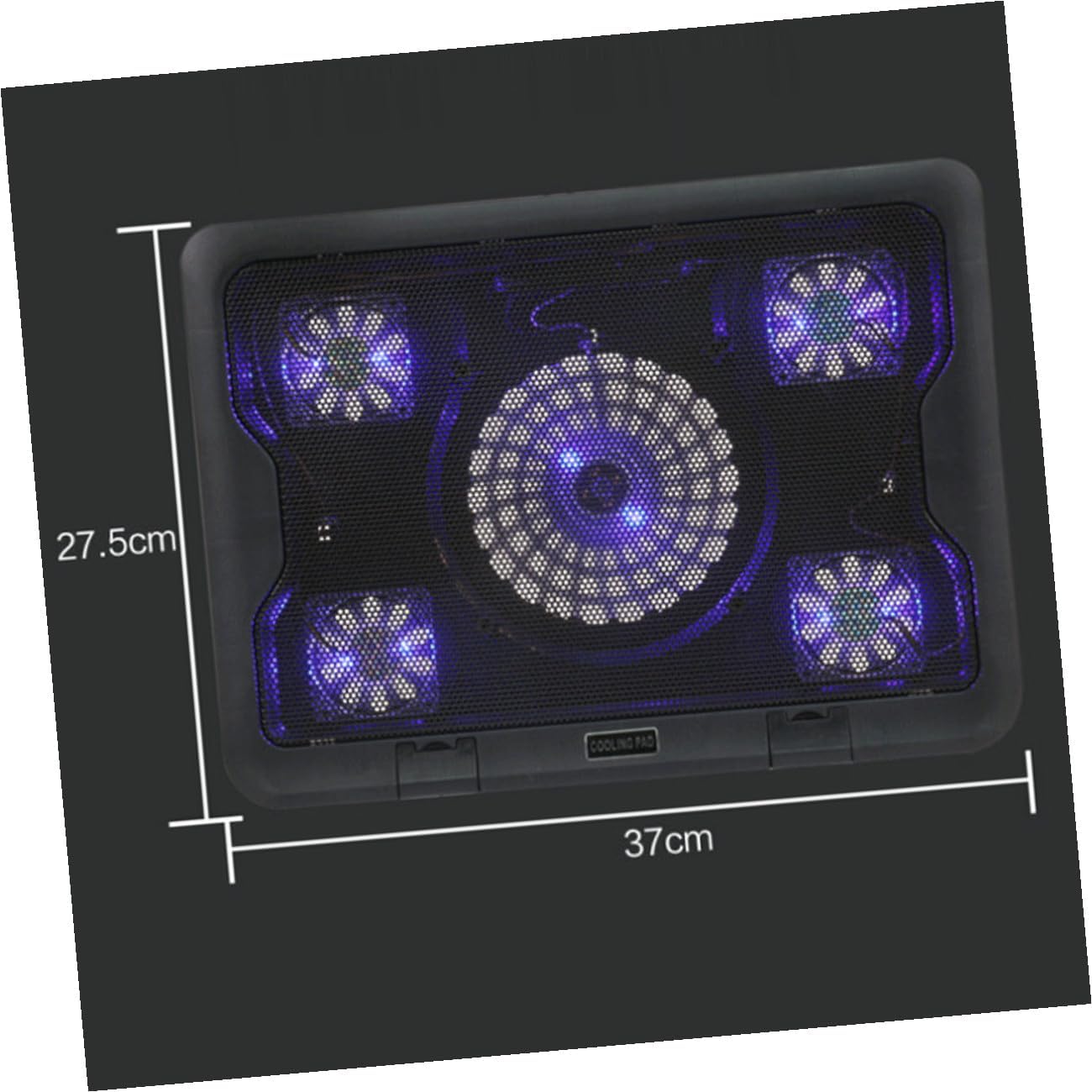 Laptop Cooling Pad with 5 Fans USB Powered Laptop Cooler Base Anti-Skid Heatsink Stand for Gaming and Office Use Black