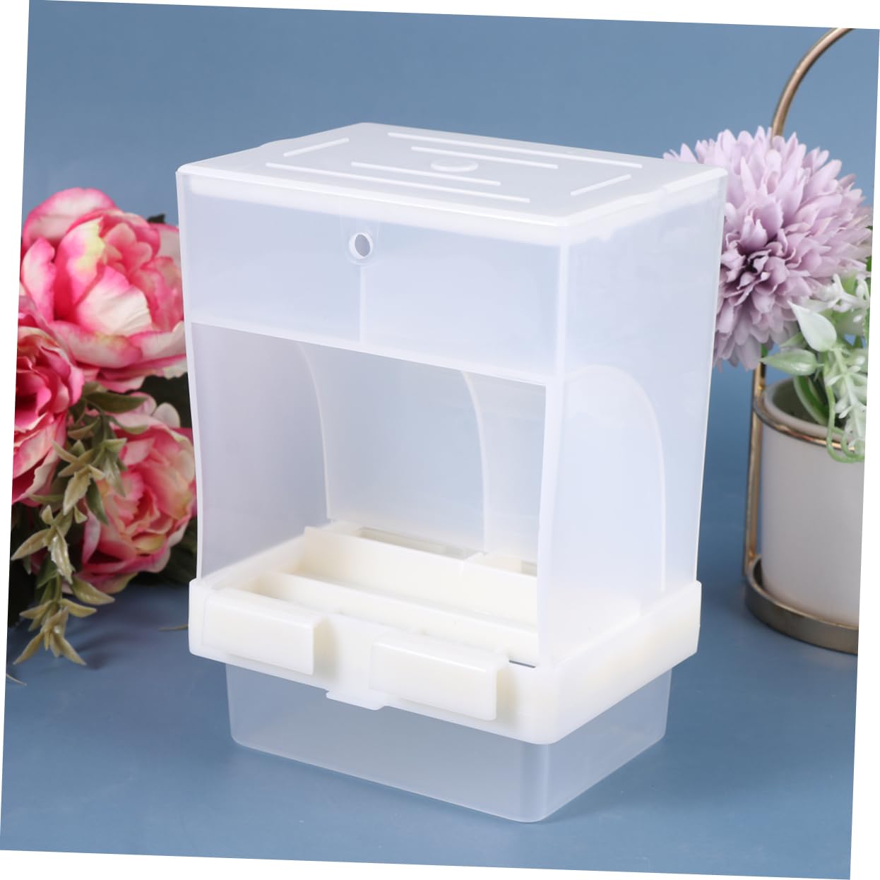 Toyvian Automatic Parrot Feeding Bowl Beige Drinking Dish for Birds Easy to Install Durable Feeder for Parrots Birds Convenient Food Water Accessory