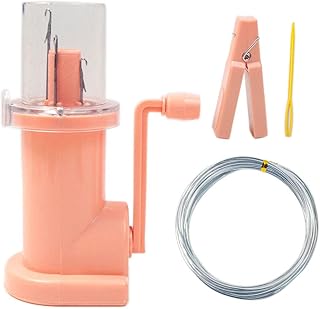 Deevoka Mini Knitting Machine pp Easily Weaver Knitting Tool Easy Weaver Knitter DIY Household for Sweaters Scarves DIY Crafts Bracelets, Pink