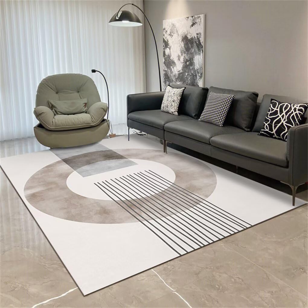 Tapis de salon gris 200x300cm au design minimaliste pour chambre d'adolescent tendance