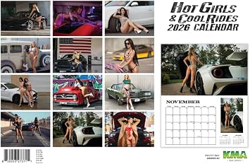 2026 Hot Girls & Cool Rides Deluxe Wall Calendar, with Free Poster, Pin Ups Cars Trucks