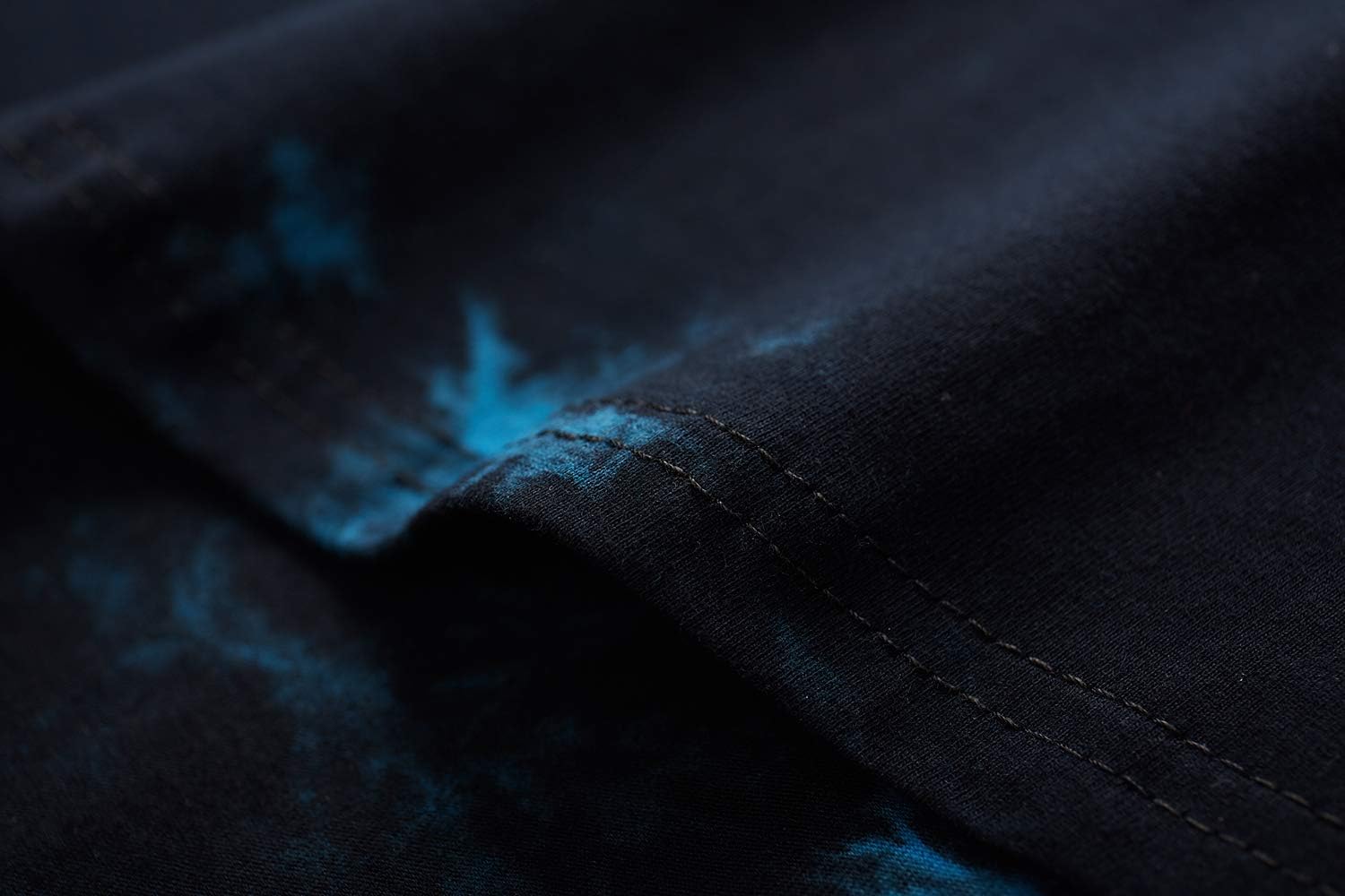 KLIEGOU Mens Hip Hop Tie-Dyed Hipster Curve Hem T Shirt - Image 2