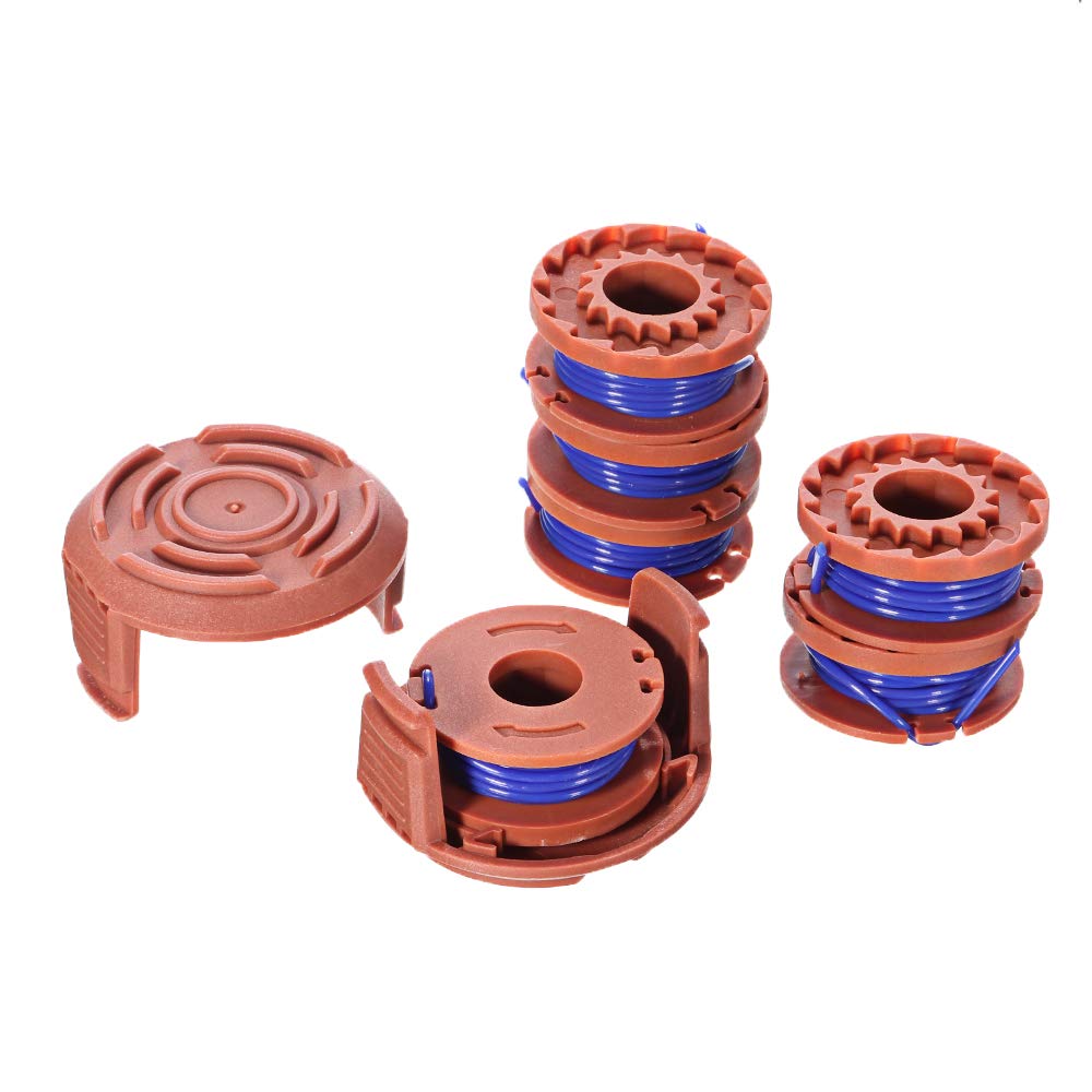 Bobine de rechange 6 + 2 fils pour coupe-bordures Worx WA0010 3 m 0,065 cm sans fil avec bouchon WA6531 GT