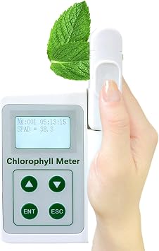Handheld Chlorophyll Meter, Portable SPAD Leaf Greenness Tester & Analyzer 0.0100 SPAD, Rechargeable Plant Chlorophyll Meter for Precision Farming & Gardening