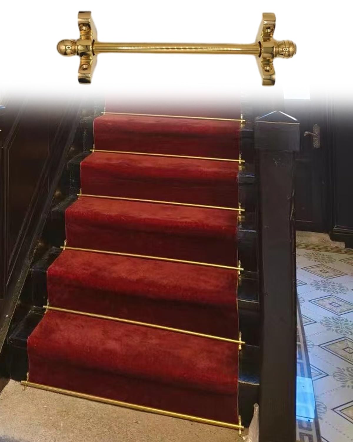 DFGHNBVC Stair Carpet Rod With Spherical Finial, Non-Slip Step Covering Rod For Easy Installation,1Pc-110Cm/43In/3.6Ft