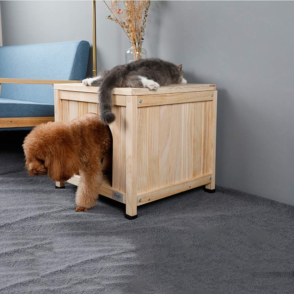 Amazon.co.jp: W-犬小屋 犬舎 無垢材の猫砂犬小屋、小型犬のペットの巣 
