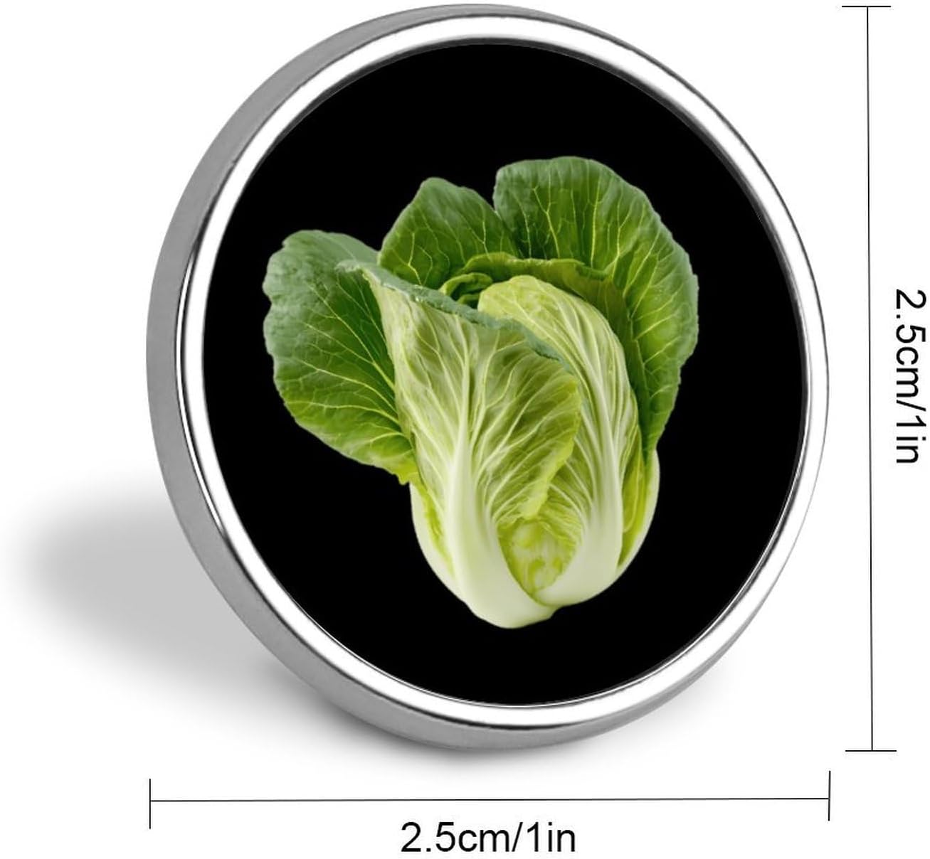 Lettuce Vegetable Round Metal Badge Pin image 2