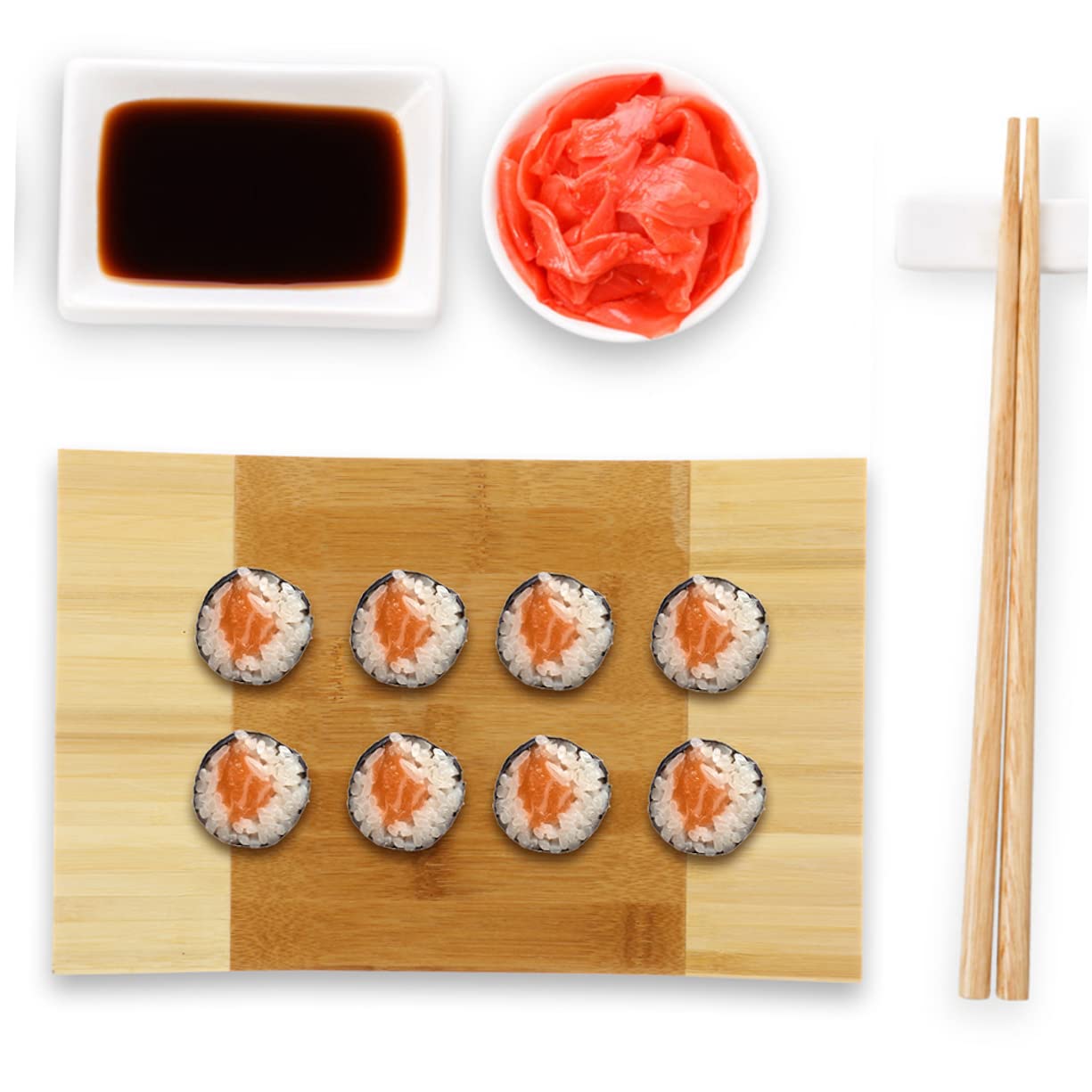 Cabilock 1pc Natural Sushi Plate Sashimi Tray for Snacks Appetizers Desserts Classic Log Color Design for Home Restaurant Party Use