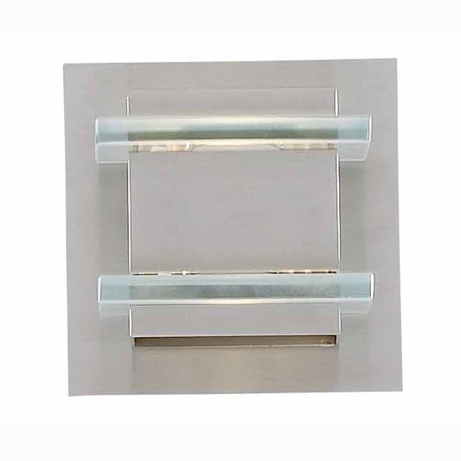 Triarch International 25951-BS Deco 1-Light Wall Sconce with Green-Edged Stacked Glass, Brushed Steel Finish