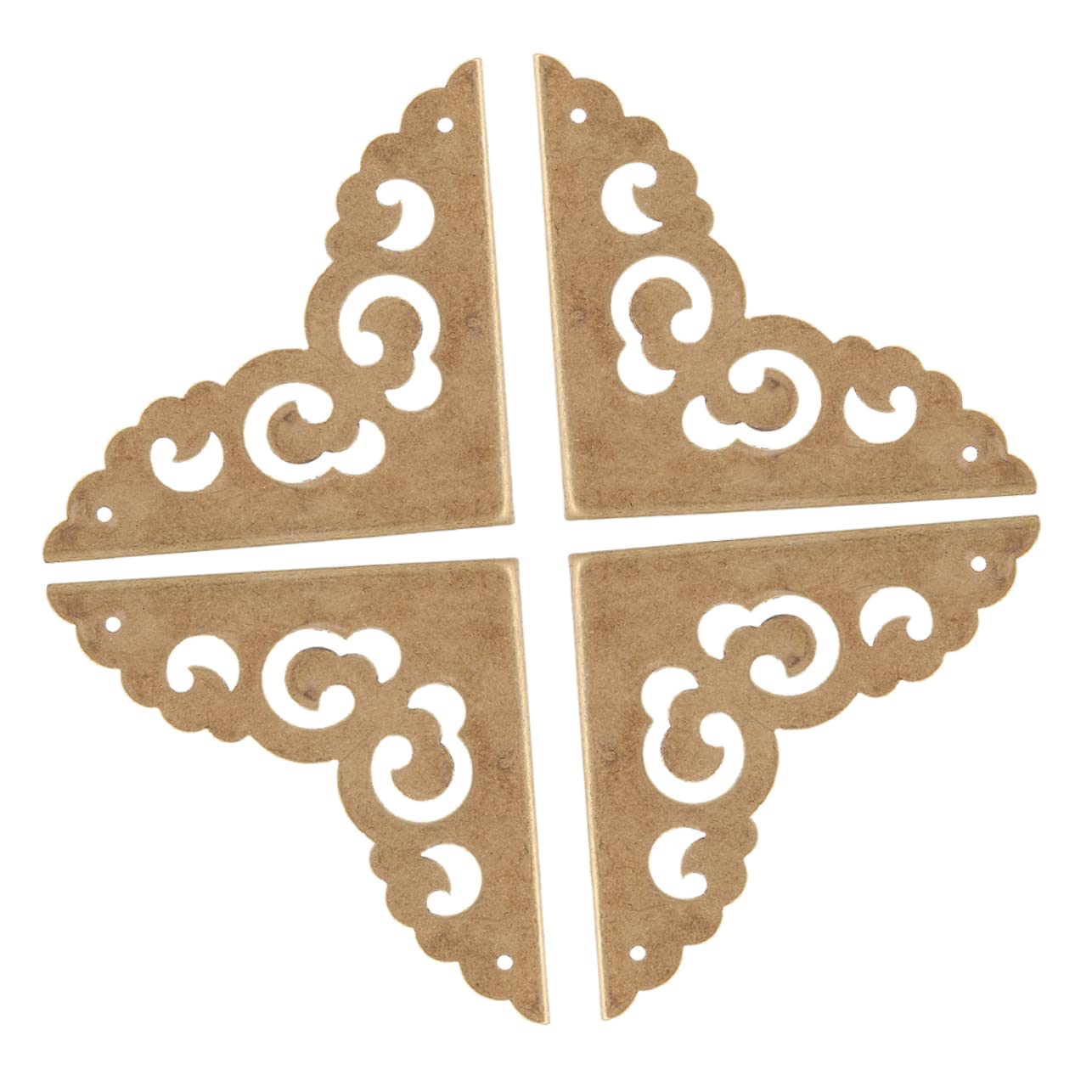 Gadpiparty Protezioni Angolari in Ottone Retrò Per Mobili, Paraspigoli Per Scatole Di Legno Bordi Arrotondati, Staffe Angolari Decorative 4 Pezzi Per Portagioie e Casse