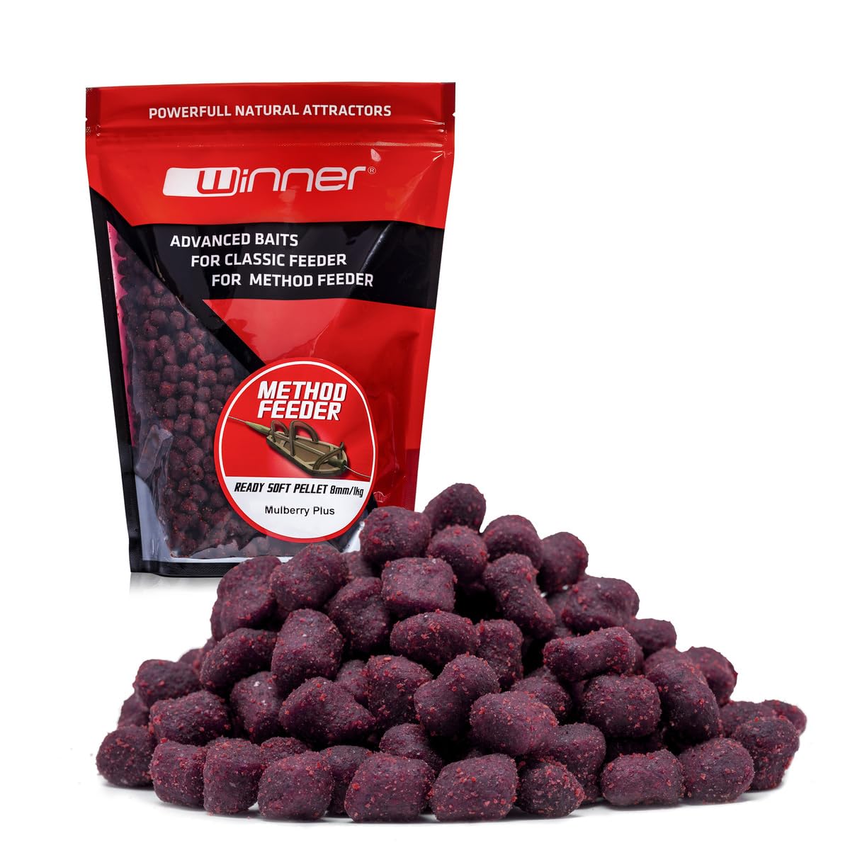 Tandem Baits Winner Session Method & Feeder Box Fish Set de 4 appâts, Ready Soft Pellet 8 mm, Micro Pellet 2 mm, Turbo Diffusion Booster, Fluo Pop Up Boilies 8 mm, Set d'appâts pour carpes