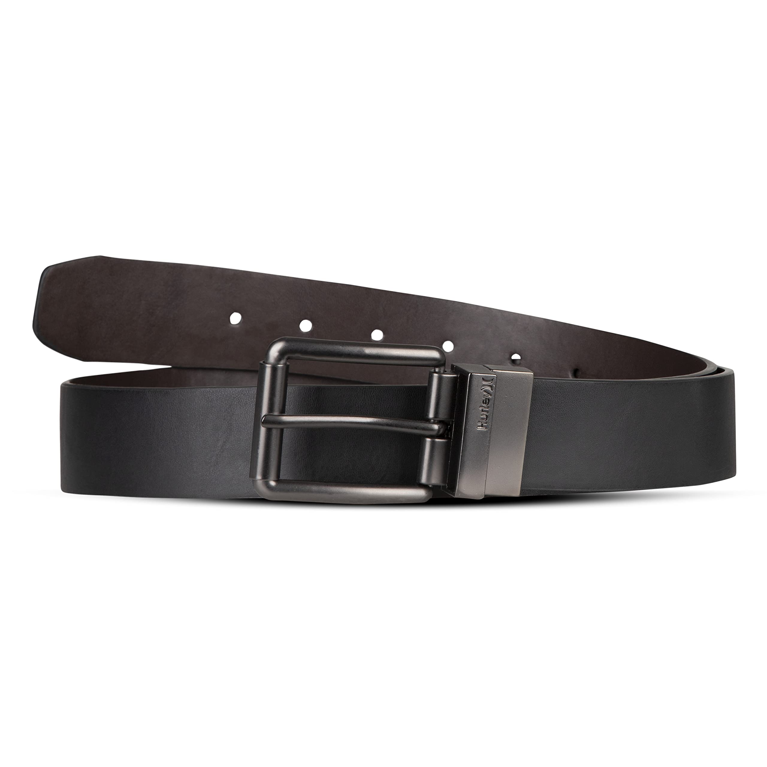Hurley Men's Reversible Leather Belts, Black, 38"-40"/L