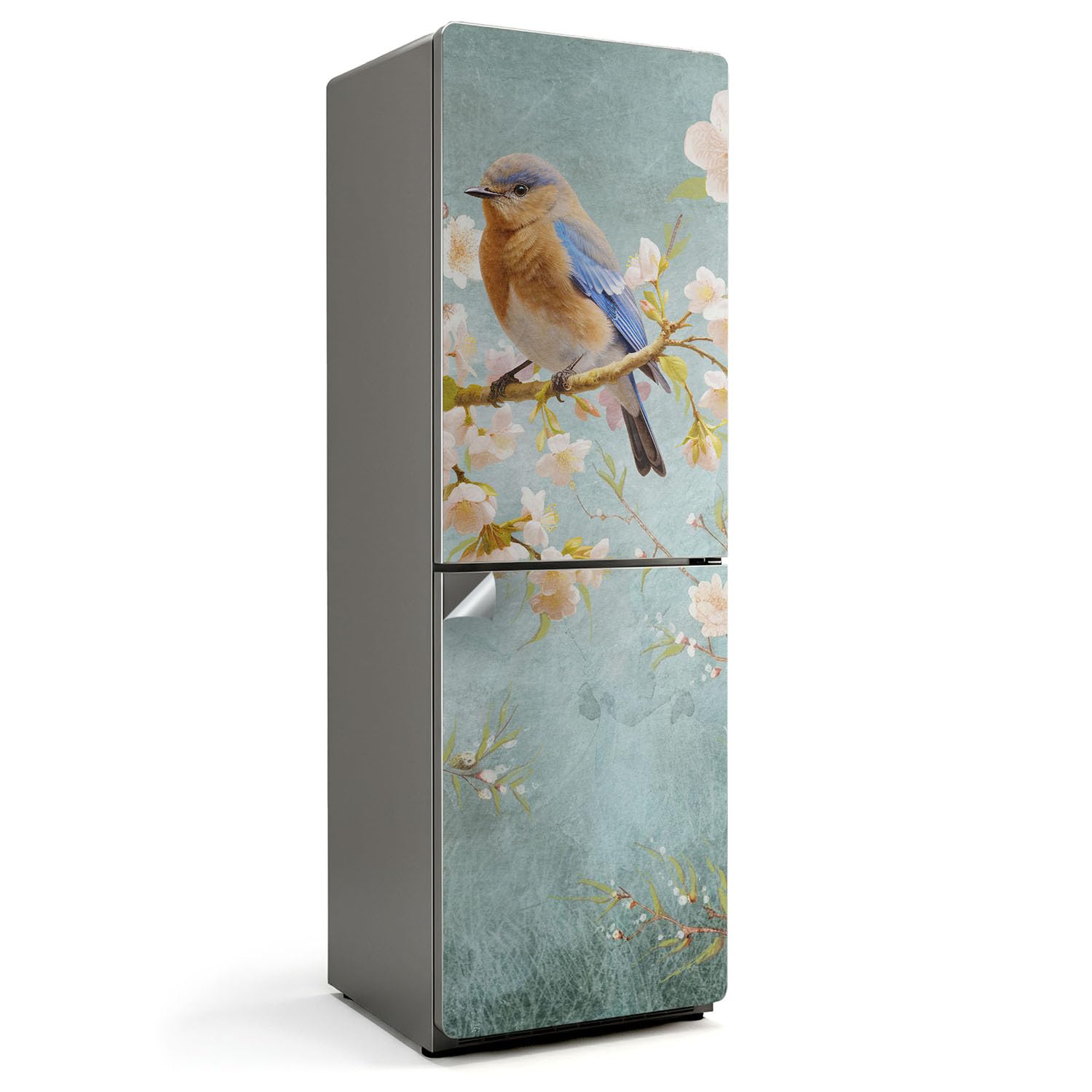 Stickers pour réfrigérateur couvrant anti-rayures motif oiseau