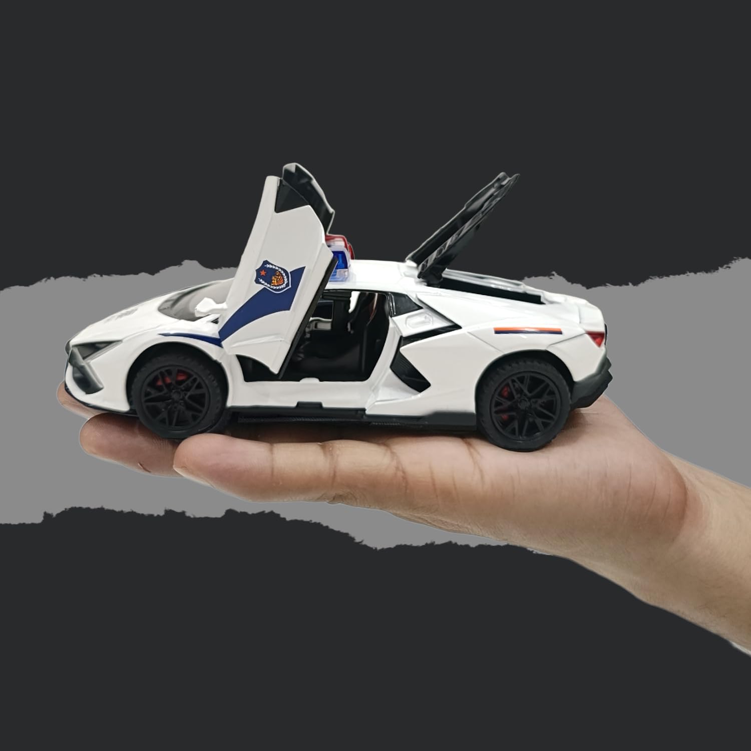 Planet of Toys Lamborghini Alloy Police Car Model - Diecast Metal Toy Vehicle with Realistic Sound & Light Features for Kids, White/Black (Color May Vary) (B0DG2Z9H3V) Amazon Price History, Amazon Price Tracker