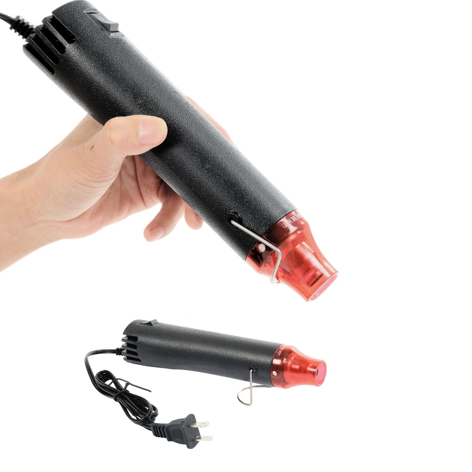 Tragbare Heißluftpistole zum Basteln, 110 V, 300 W, ultra-langes 1 m Kabel mit Ständer und Netzkabel für PVC-Umwicklung mit Schrumpffähigkeit, Farbe D