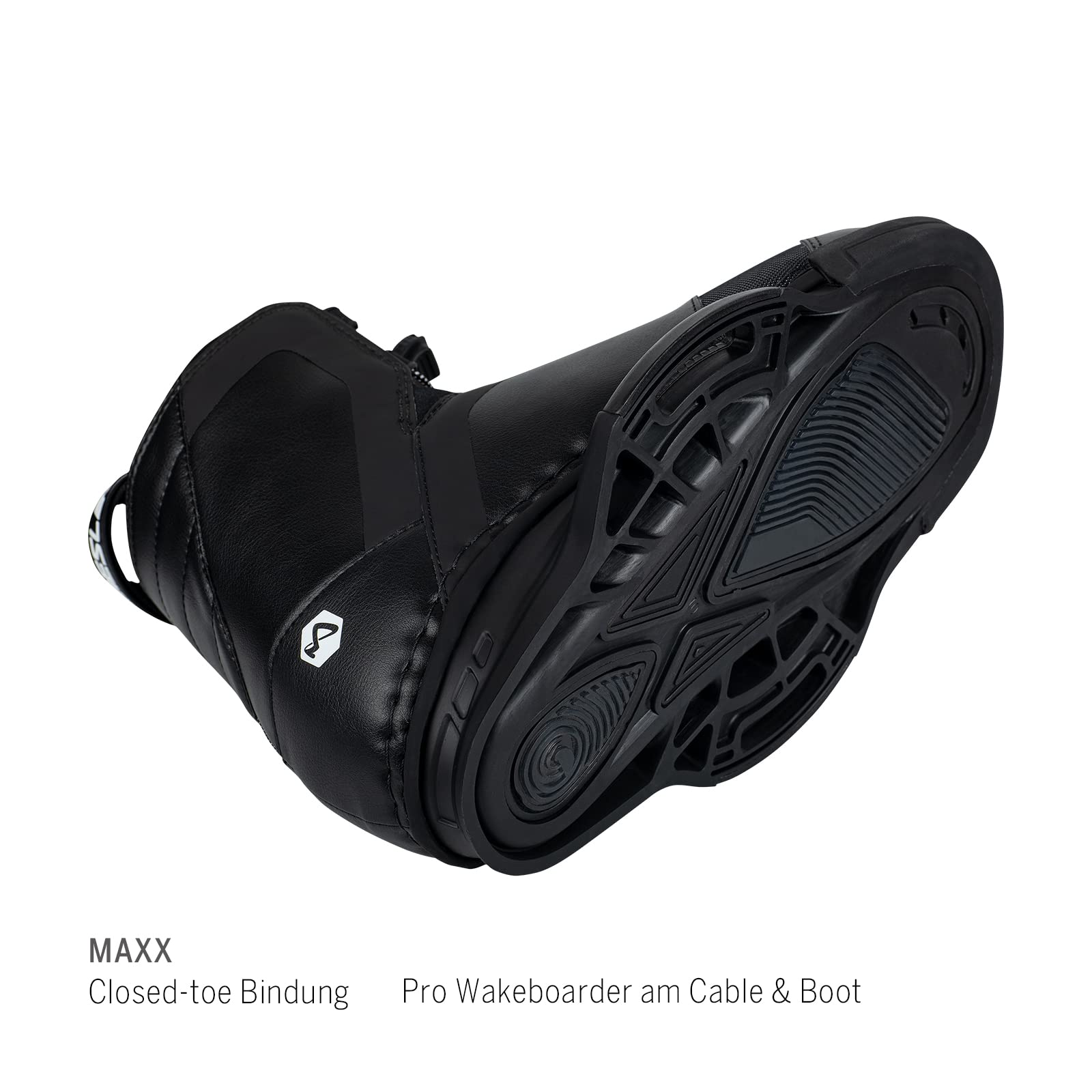 MESLE Wakeboard-Bindung Maxx, 41.5-47.5 EU, Closed-Toe Boots für Fortgeschrittene & Profis, für Boot und Seilbahn, schwarz