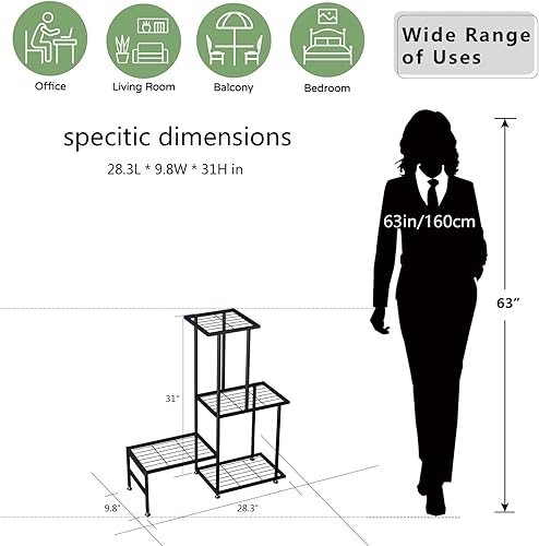 Miniatura 6 de Twhep Soporte para plantas para interiores y exteriores, estante de metal de 5 niveles para macetas de flores, estante de exhibición de hierro