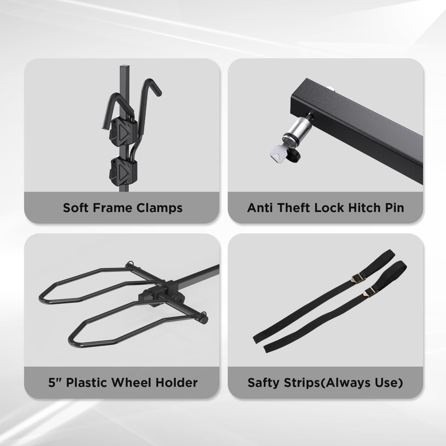 TANX Bike Racks for Ebikes,Fat Tire Bike Rack for Tow Hitch 2-Bike 160 lbs Capacity,Hitch Bike Rack for Heavy E Bike, Wobble Free Smart Tilting Folding Bicycle Car Racks for Standard, 2 inch Receiver