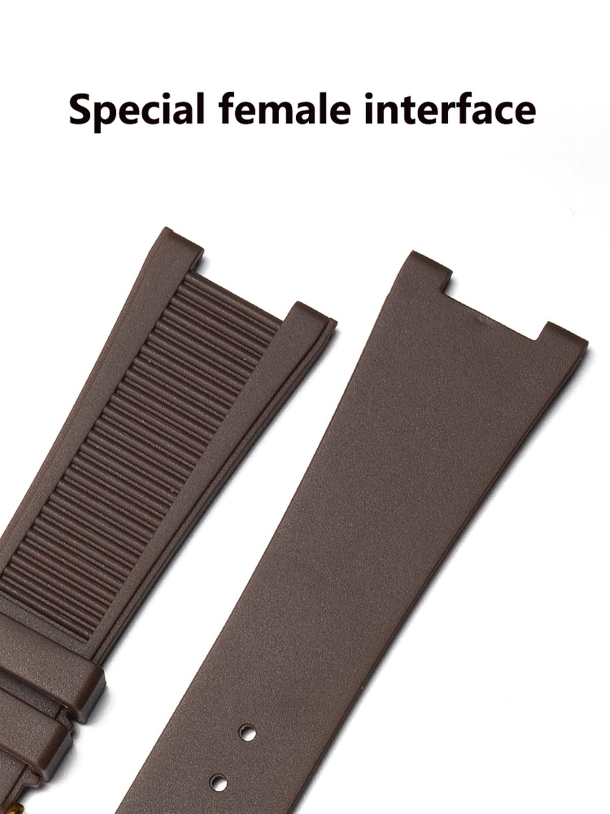 pour PP Silicone Watch Belt 5711 5712G Strap Interface spéciale 25 mm * 13 mm