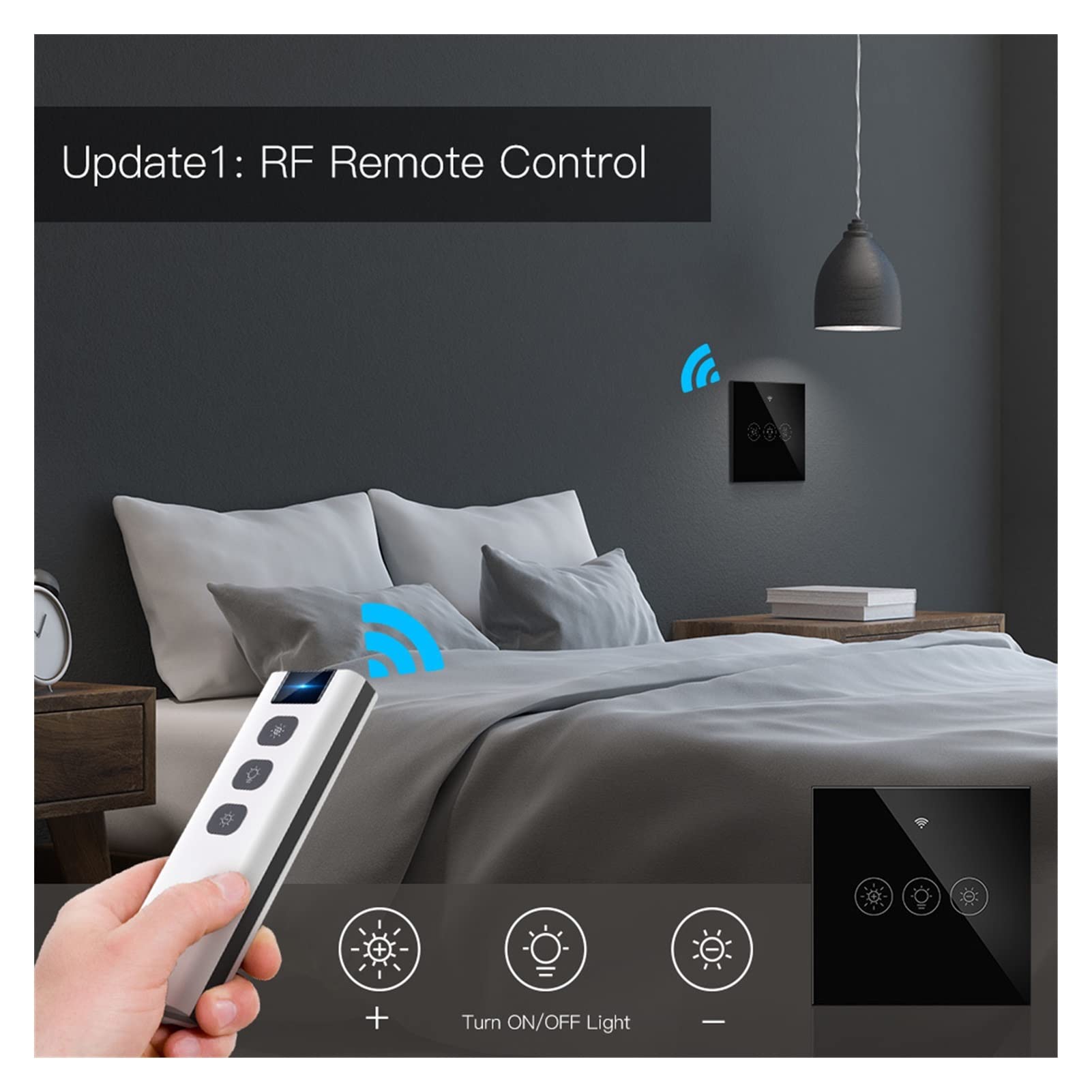 Interruptor Inteligente WiFi Interruptor de atenuación de luz Inteligente 2/3Way Muilti-Control Smart Control Work Smart Light Switch (Color : 4 Tamaño : W) (6 W)