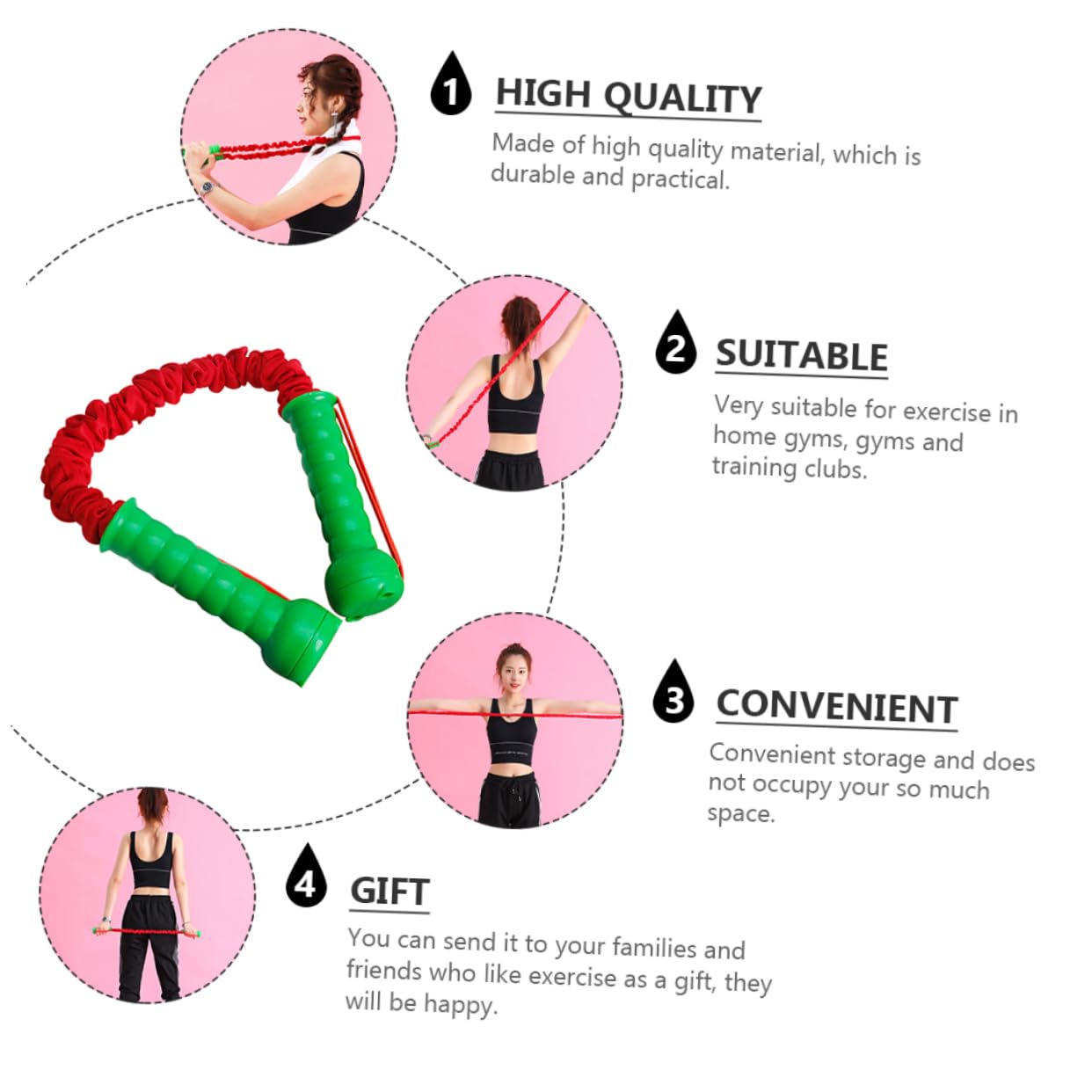 ifundom Attrezzatura Per Allenamento Con Resistenza Flessibile Per Donne Attrezzatura Per Palestra Attrezzatura Per Ginnastica Domestica Attrezzo Per Tirare Le Braccia Cinghia Per