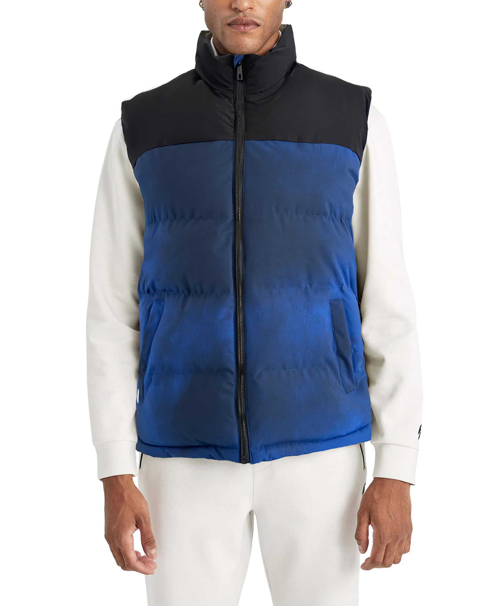 TURLAT Mens Puffer Vest Winter Warm Puffy Vest Jacket for Men Stand Collar Sleeveless Coat with Pockets Casual Outwear