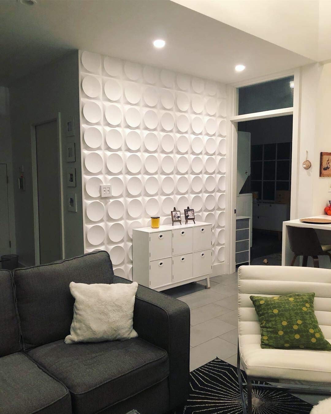 Art3d Pannelli a Muro 3D Superficie Lunare Bianco Opaco | 12 Pezzi, PVC, 3 m², 50 x 50 cm | Impermeabile, Leggero e Verniciabile | Ideale per Soggiorno, TV, Camera e Soffitto