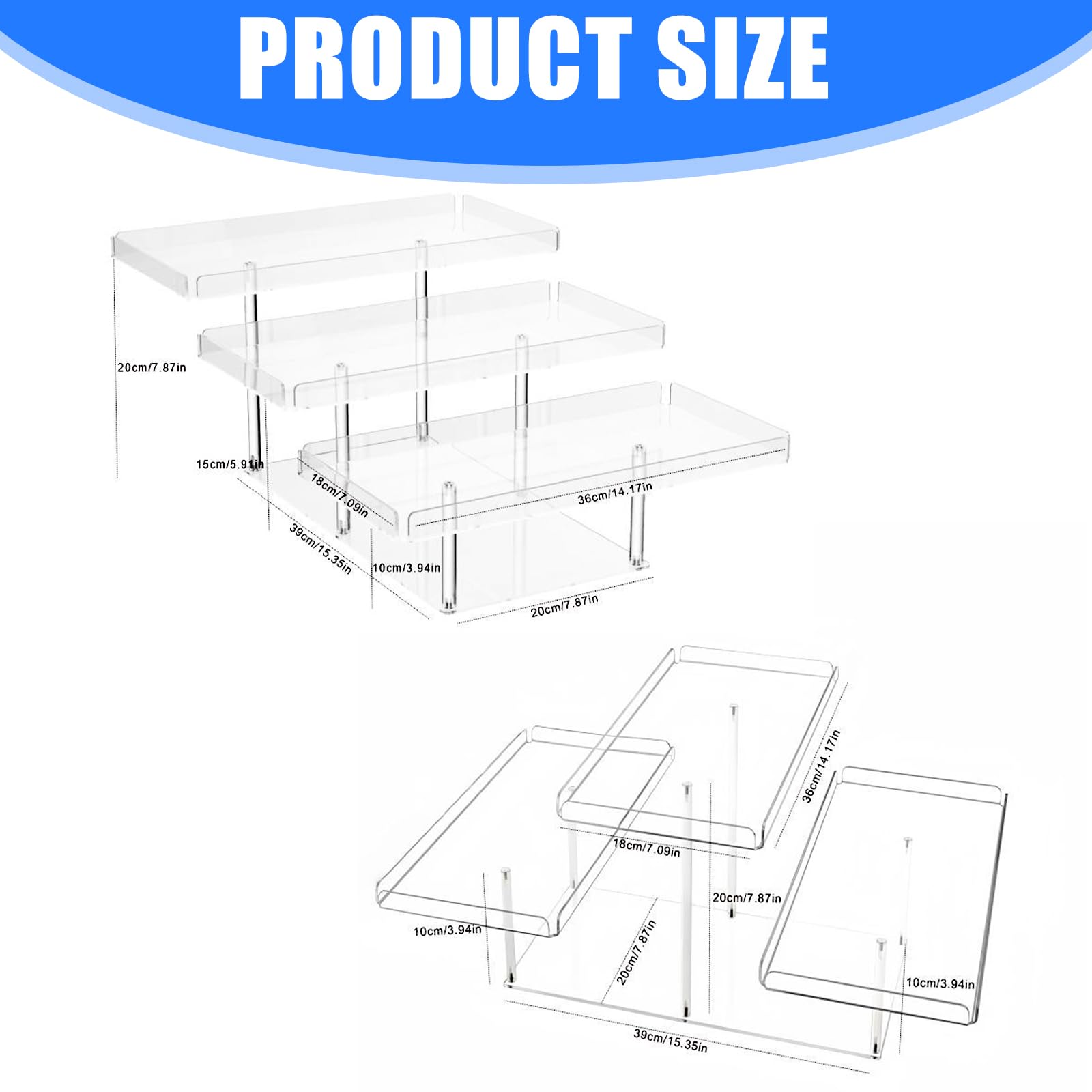 Moderna per Torte in Acrilico a 3 Livelli Scaffale Trasparente per Esposizione Dolci Forniture per Feste Piattaforma Servizio Stabile a più Strati Cucine domestiche Supporto per Torte