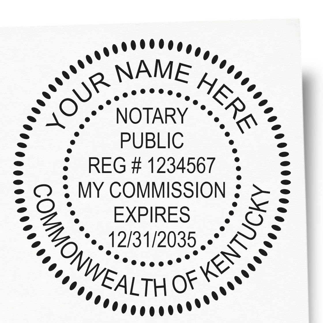 Kentucky Notary Stamp Self-Inking - Round, 1-5/8 Size, State Board Compliant, Ideal for Notary Public in KY - Easy-to-Use Notarial Seal