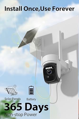 Miniatura 2 de Cámara de seguridad solar 2K, cámara de seguridad inalámbrica con batería súper para exteriores, cámara de seguridad WiFi de visión panorámica de