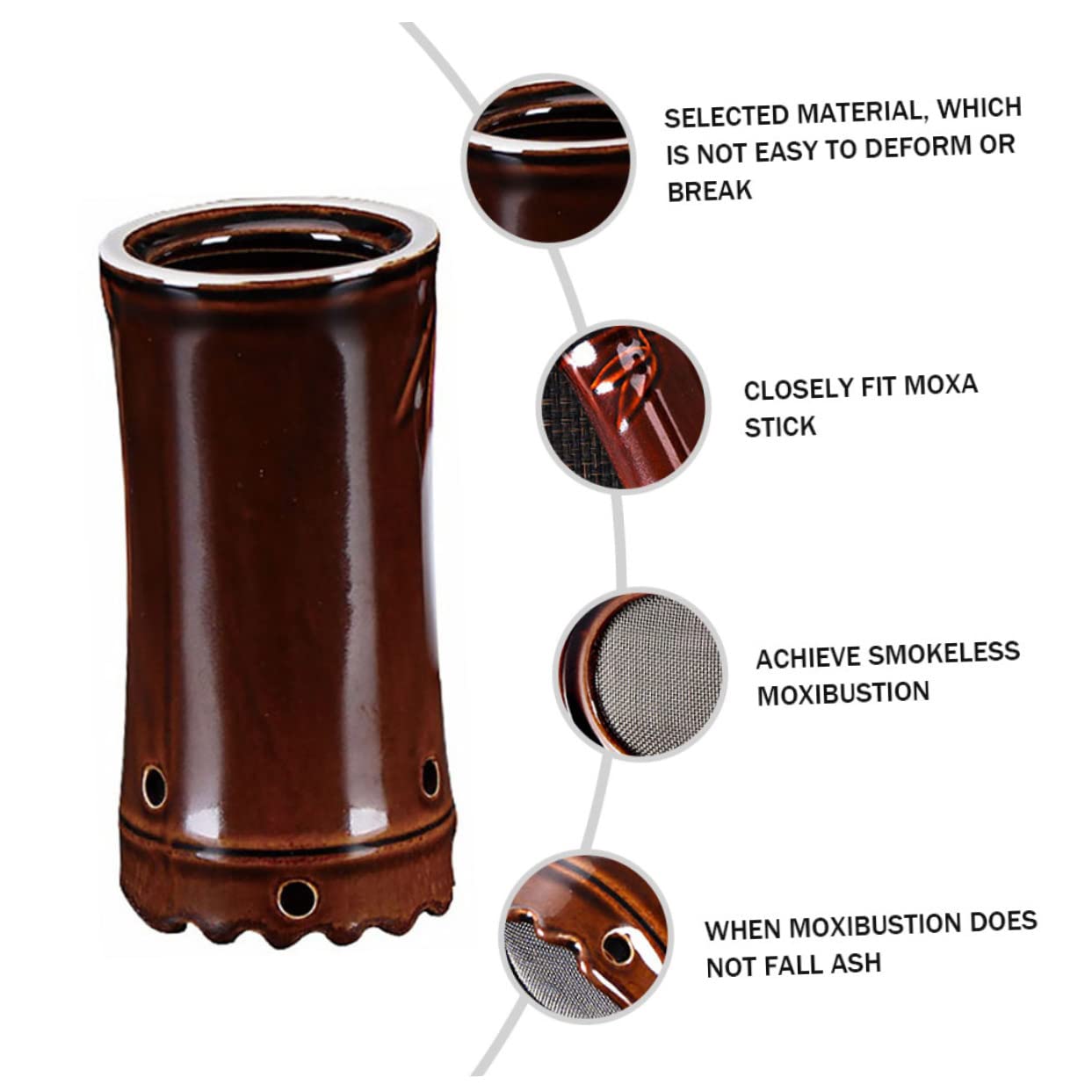 PLAFOPE Moxa Massage Device Moxibustion Jar Trigger Point Tools Face Neck Abdomen Legs Smokeless Moxa Burner