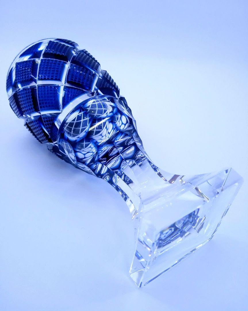 島津　薩摩切子　島津切子　脚付杯　SHIMAZU 島津薩摩切子】脚付杯(大) cut63 – ㈱島津興業 島津薩摩切子