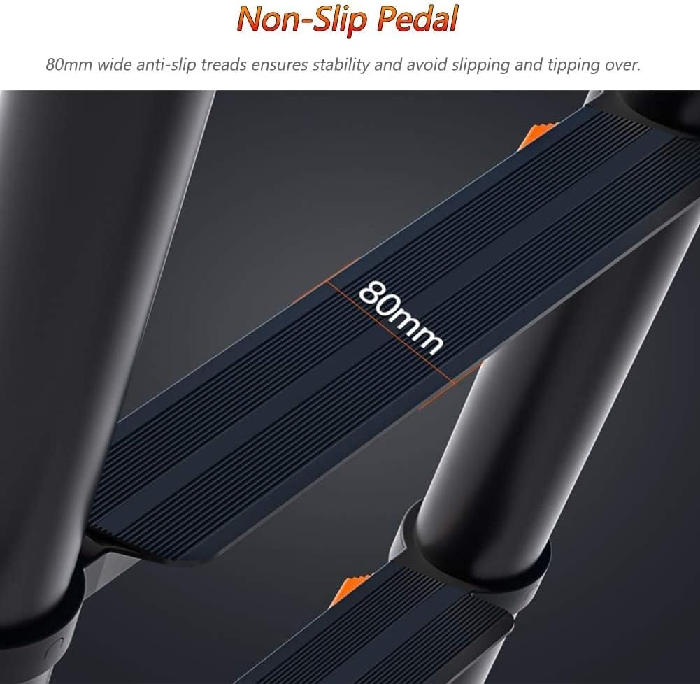 OKUOKA 11.5/13/15.4/18/19.3 Ft Tall Telescoping Ladder with Removable Hook, Multi-Purpose Loft Ladder, Outdoor Foldable Step Ladder (Size : 3.5m/11.5ft)