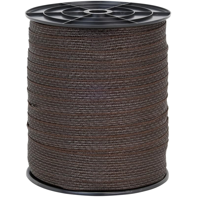 VOSS.farming Nastro per Recinzione elettrica, Lunghezza 200 m e Larghezza 40 mm, con Fili in Lega di Fe-ZN 10 x 0,30, Colore Marrone
