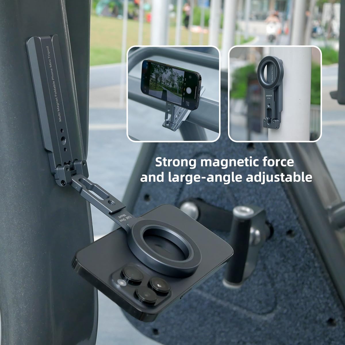 Dual Magnetic Phone Mount Magsafe Pocket Foldable Mini Tripod Magnetic Phone Holder for Smart Phone,All 3 Legs Magnetic,Gym Essentials,Magnetic Phone Mount Stand,Travel Selfie Stick Vlog Rig - Image 8