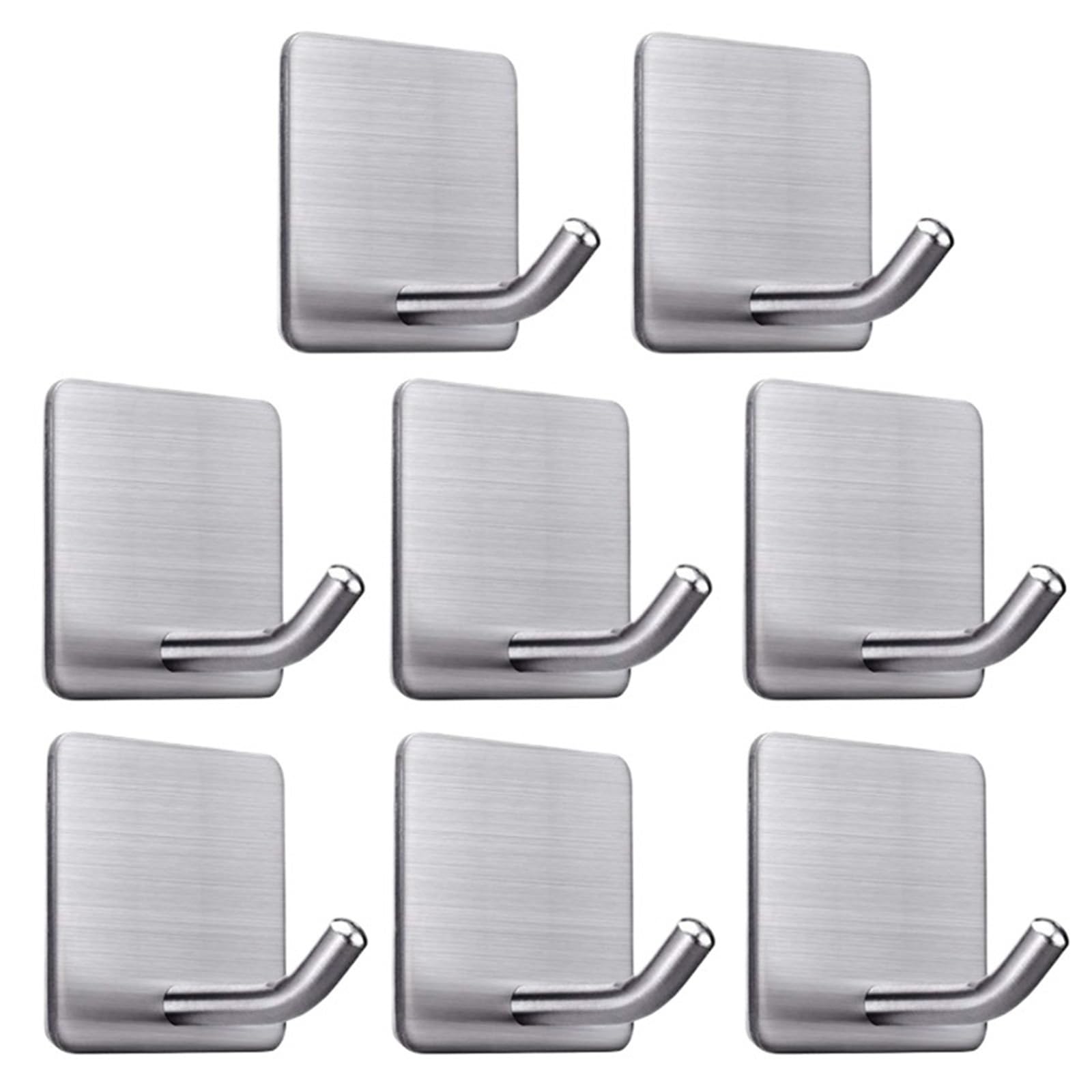ganci adesivi Ganci da parete in acciaio inossidabile 304, autoadesivi, for chiavi, borse, vestiti, bagno, cucina, accappatoio, asciugamani, organizer(Sliver-8pcs)