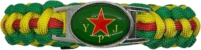 Generisch Rojava YPG YPJ Kurdistan Flag Kurdish Flag Black Leather Bracelet Traditional Patriotic