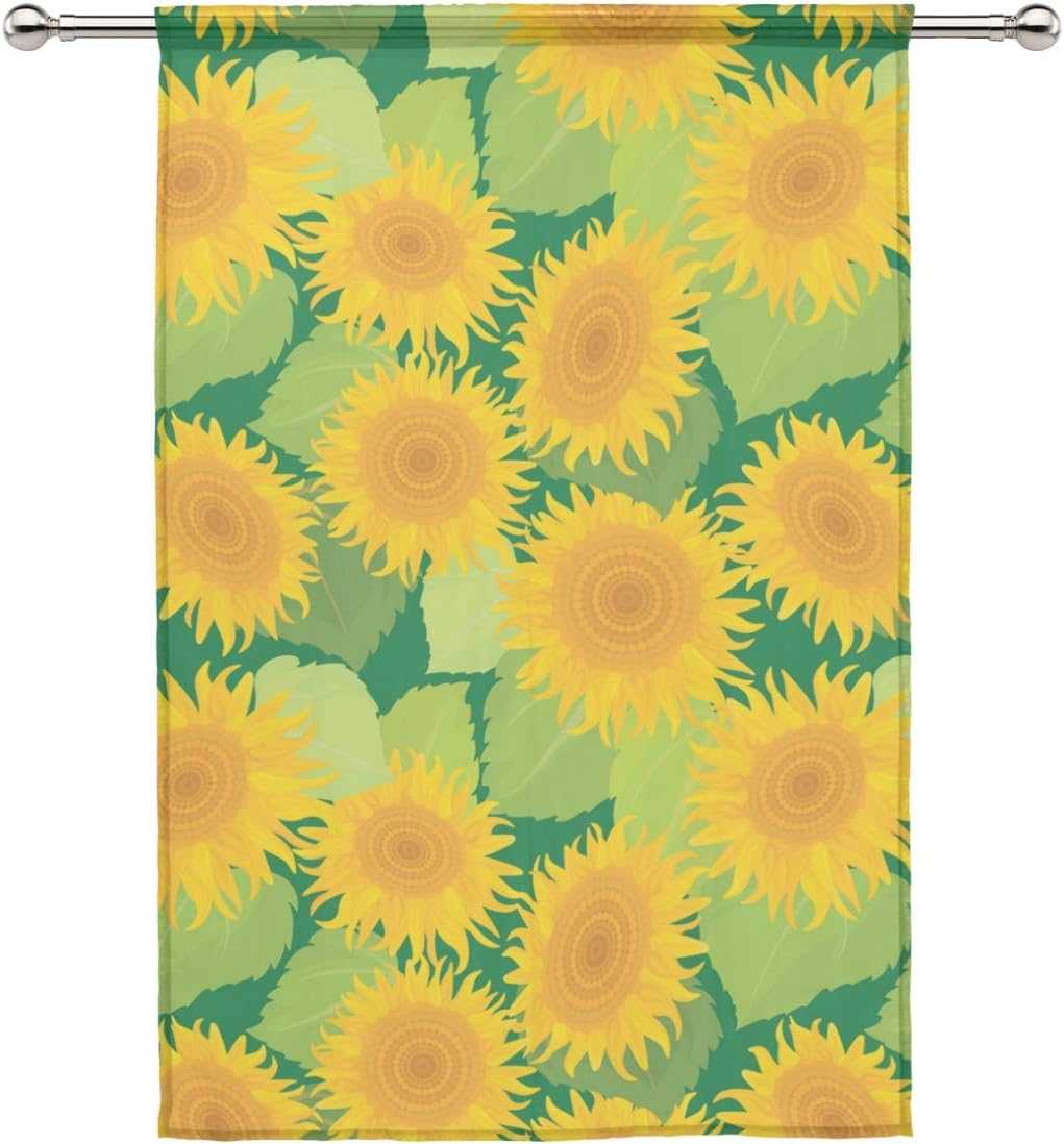 バララ La Rose レースカーテン おしゃれ 遮光 北欧 小窓 出窓 ひまわり 花柄 シェード ミラーレースカーテン 遮熱 部屋カーテン 子供 薄手 柔らかい 幅140cm 丈0cm 1枚