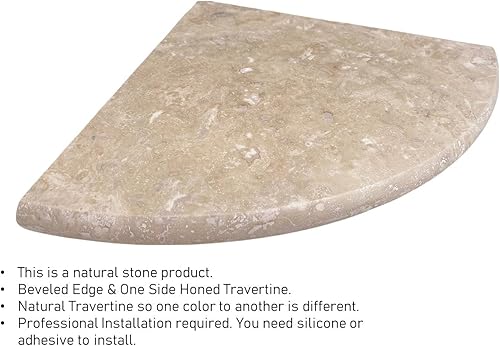 Miniatura 5 de Tenedos Estante de ducha de esquina de baño de travertino claro Durango relleno de crema y afilado de alta calidad, 9 pulgadas (paquete de 2)
